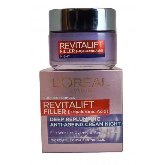 L'Oreal Paris Revitalift Filler Night Cream Anti Ageing Deep Replumping 50ml