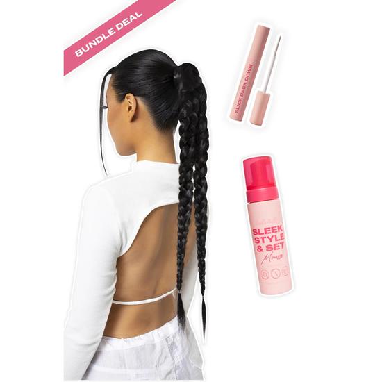 LullaBellz Grande 26" Double Up Braid + Hair Care Bundle BLACKS | JET BLACK