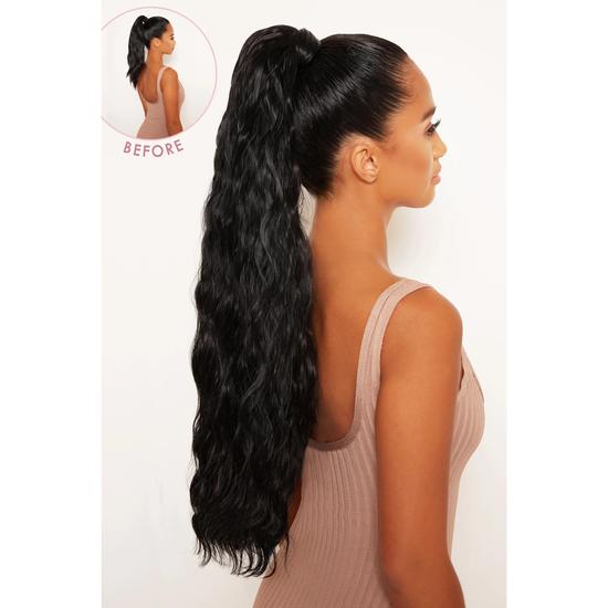 LullaBellz Grande 26" Textured Wave Wraparound Pony BROWNS | BLONDETTE