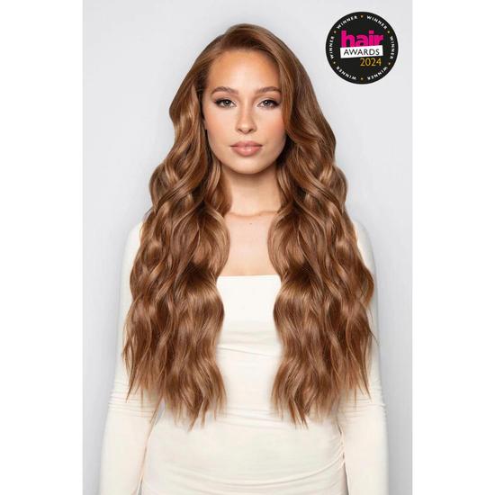 LullaBellz Super Thick 22'' 5 Piece Brushed Out Wave Clip In Hair Extensions Bleach Blonde