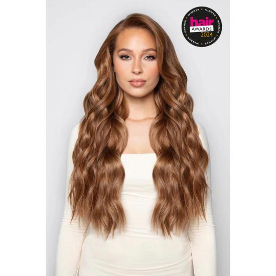 LullaBellz Super Thick 22'' 5 Piece Brushed Out Wave Clip In Hair Extensions Golden Blonde