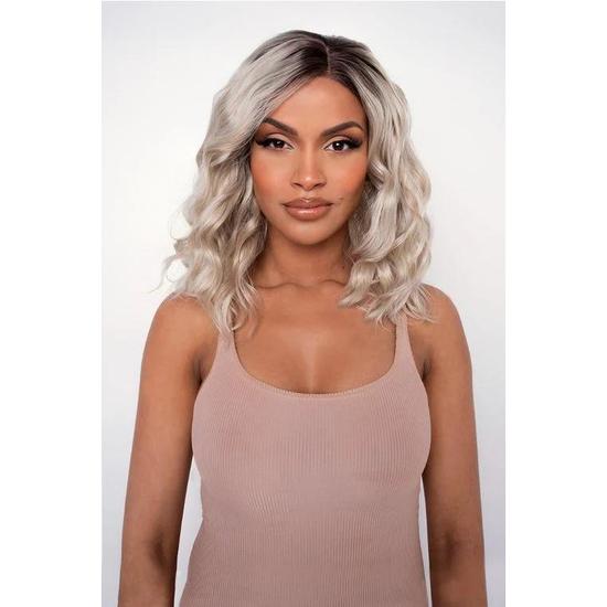 LullaBellz The Khloe Tousled Ash Blonde Lob Lace Front Wig