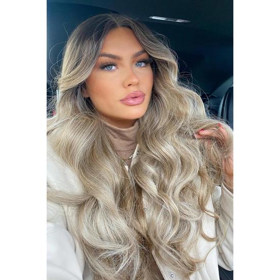 LullaBellz The Sophia Rooted Blonde Balayage Angel Wave Lace Front Wig