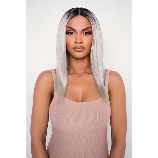 LullaBellz The Stormi Platinum Straight Lob Lace Front Wig