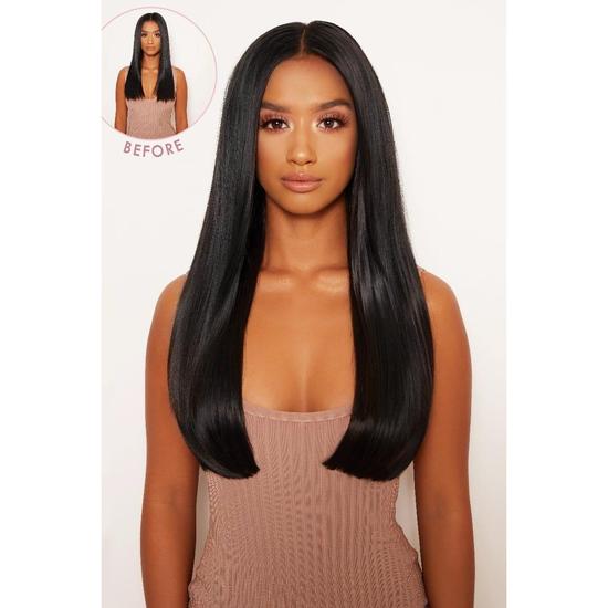 LullaBellz Thick 18" 1 Piece Straight Clip In Hair Extensions Bleach Blonde