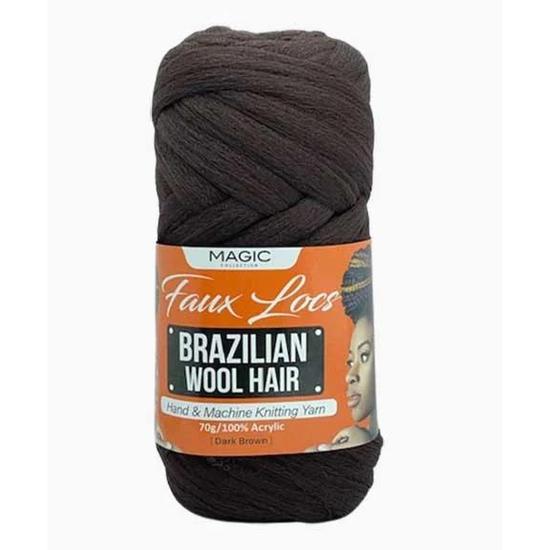 Magic Collection Brazilian Faux Locs Wool Hair 70 g / Dark Brown