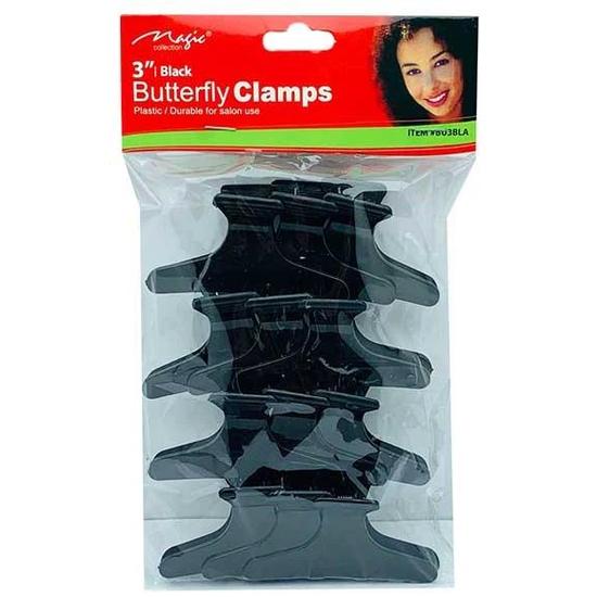 Magic Collection Butterfly Clamps BU3 BLA 12 pcs / Black