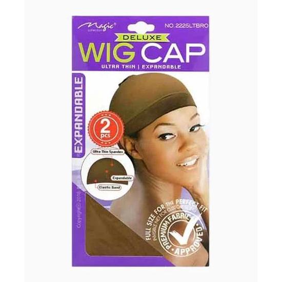 Magic Collection Deluxe Expandable Wig Cap 2225LTBRO 2 pcs / Brown