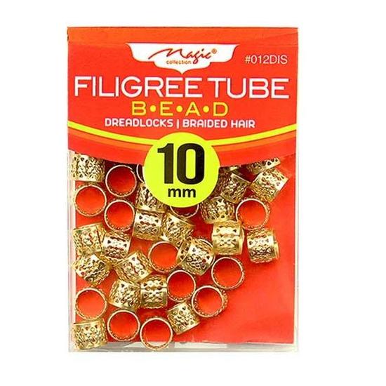 Magic Collection Filigree Tube Bead 012DIS Golden 10 mm