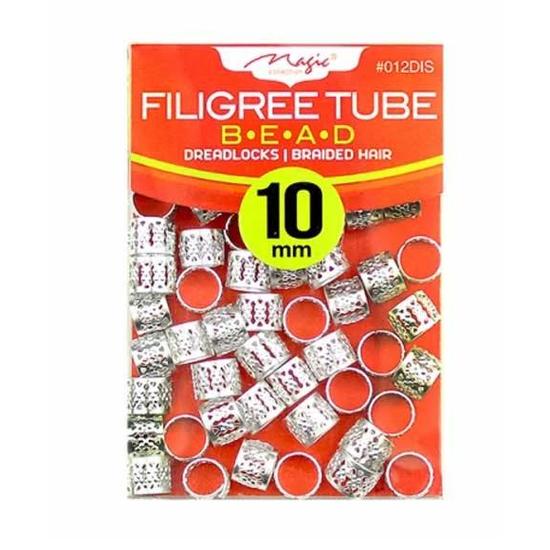 Magic Collection Filigree Tube Bead 012DIS Silver 10 mm