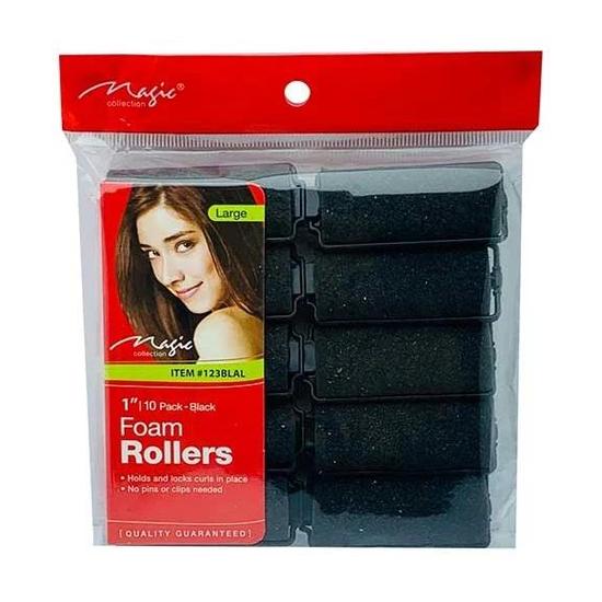 Magic Collection Foam Rollers Large 123black 10 x 1 inch