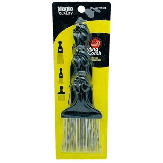 Magic Collection Quality Styling Afro Comb TC7 Set Black