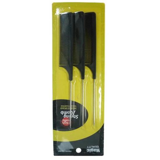 Magic Collection Quality Styling Comb TC4 Set 3 pcs / Black