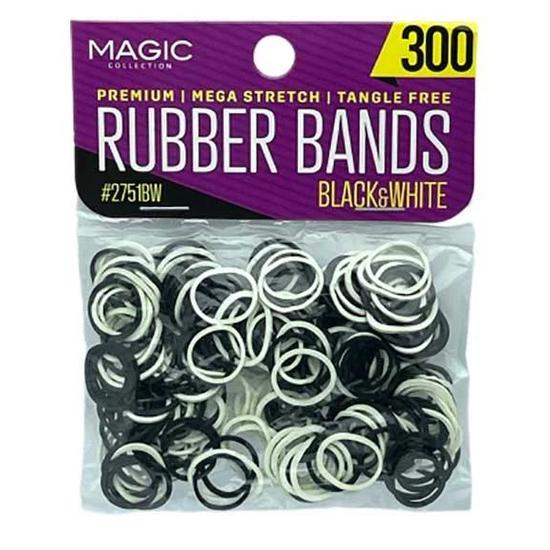 Magic Collection Rubber Bands Black & White 2751