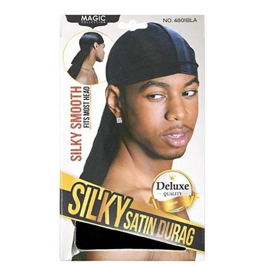 Magic Collection Silky Satin Durag 4801BLA Black