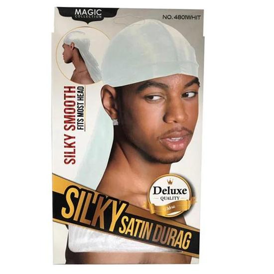 Magic Collection Silky Satin Durag White 4801WHIT White