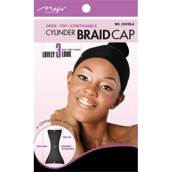 Magic Collection Stretchable Cylinder Braid Cap Black