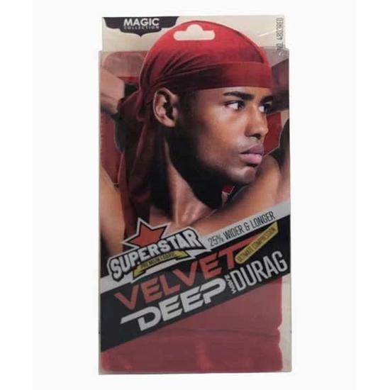 Magic Collection Superstar Velvet Deep Wave Durag 4803 Red