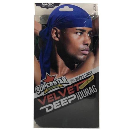 Magic Collection Superstar Velvet Deep Wave Durag Navy 4803NAV