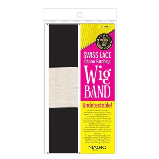 Magic Collection Swiss Lace Centre Patching Wig Band 2292BLA Black