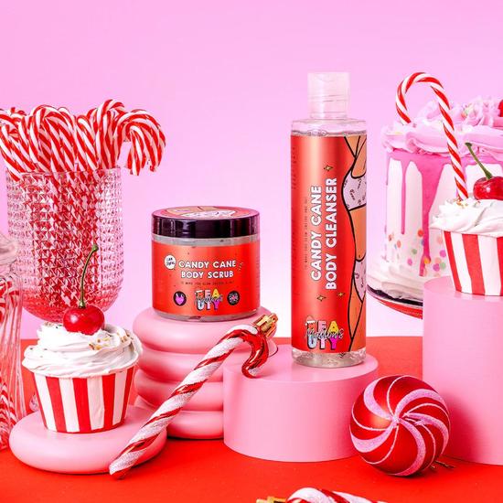 Mallows Beauty Candy Cane Cleanse & Scrub Duo