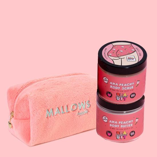 Mallows Beauty Peach Makeup Bag Bundle