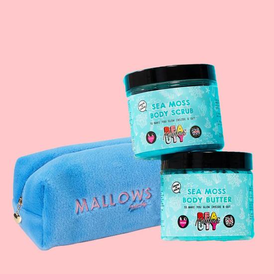 Mallows Beauty Sea Moss Makeup Bag Bundle