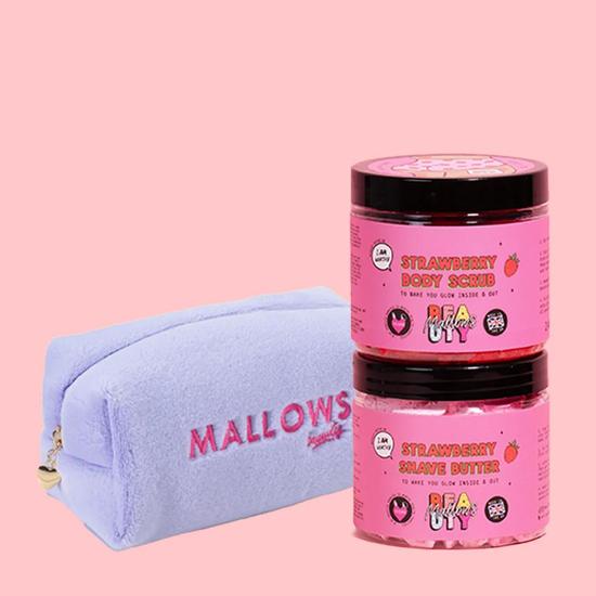 Mallows Beauty Strawberry Makeup Bag Bundle