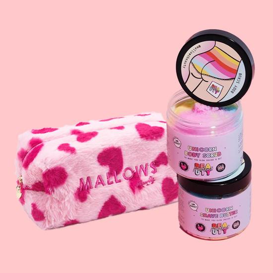 Mallows Beauty Unicorn Gift Makeup Bag Bundle