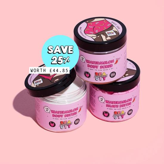 Mallows Beauty Watermelon Scrub, Shave, Butter Trio