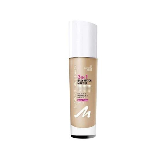 Manhattan Cosmetics 3-in-1 Easy Match Nude Finish Foundation 39 Natural Beige