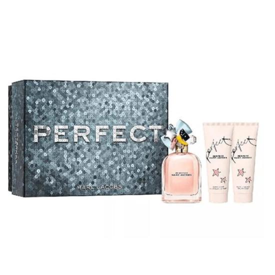 Marc Jacobs Perfect Eau De Parfum Women's Perfume Gift Set Spray With Shower Gel & Body Lotion 100ml