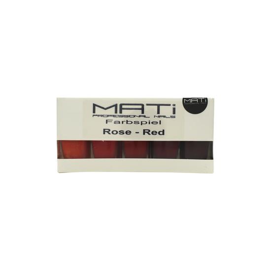 MATi Professional Nails Gift Set Red Rose Nail Polish 5 x 5ml