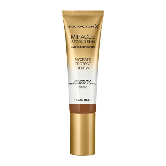 Max Factor Miracle Second Skin Hydrating Foundation 11 Tan Deep