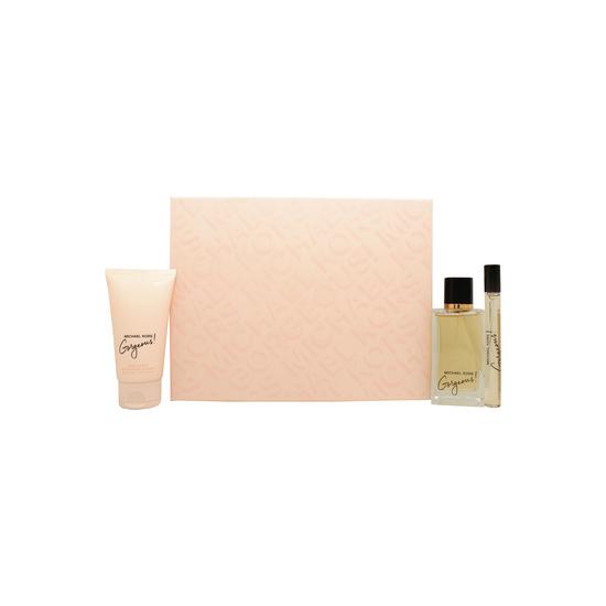 Michael Kors Gorgeous! Gift Set 100ml Eau De Parfum + 100ml Body Lotion + 100ml Shower Gel + 5ml Eau De Parfum