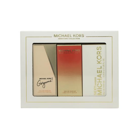 Michael Kors Miniatures Gift Set 5ml Gorgeous Eau De Parfum 5ml Sexy Amber Eau De Parfum 4ml Wonderlust Eau De Parfum