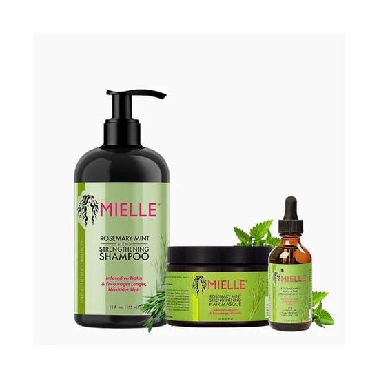 Mielle Organics Rosemary Mint Hair Masque Shampoo & Oil Set