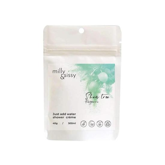 Milly & Sissy Zero Waste Shower Creme Shea Tree Refill Sachet Makes 500ml