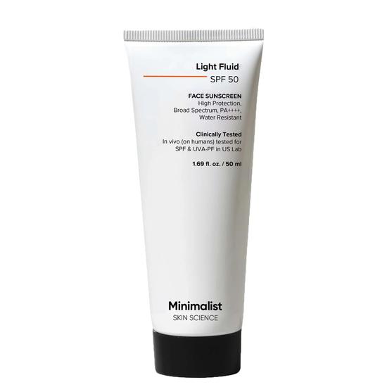 Minimalist Skin Care Light Fluid SPF 50 Face Sunscreen 50ml