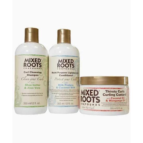 Mixed Roots Curls Shampoo Conditioner & Curling Custard