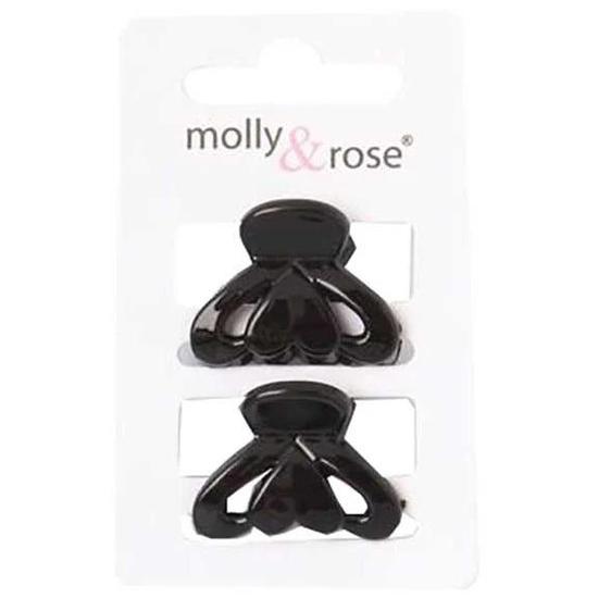 Molly And Rose Black Heart Detail Clamps 7703