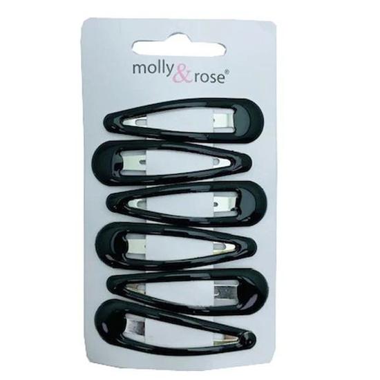 Molly And Rose Black Metal Hair Clip 4939 6 pcs