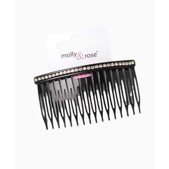 Molly And Rose Black Side Comb With Diamante Stones 8341 Black