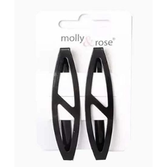 Molly And Rose Card Of 2 Slash Style Barrettes 6815 6 cm