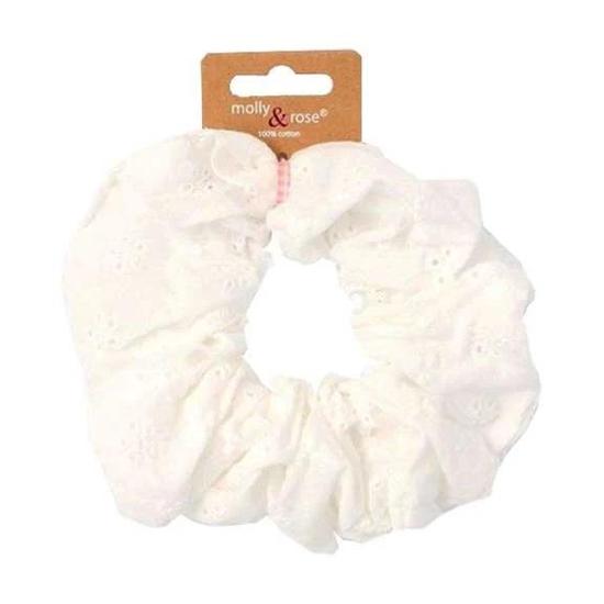 Molly And Rose Cotton Hair Scrunchie White 8153 V XL