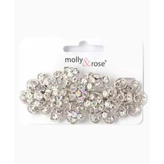 Molly And Rose Crystal Filligree Flower Barrette 5085 9 cm