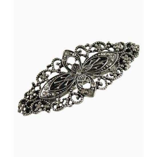 Molly And Rose Metal Crystal Flligree Barrette 5816 8 cm