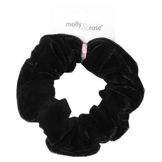 Molly And Rose Regular High Shine Velvet Scrunchie Black HF602