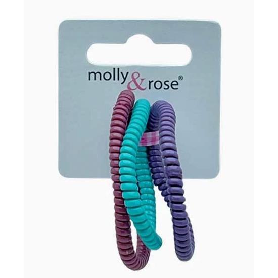 Molly And Rose Telephone Elastics Opaque Colours 8327 3 pcs / Assorted