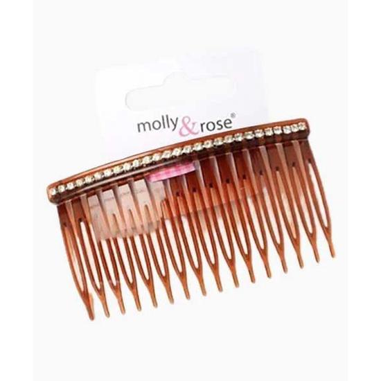 Molly And Rose Tort Side Comb With Diamante Stones 8347 Brown